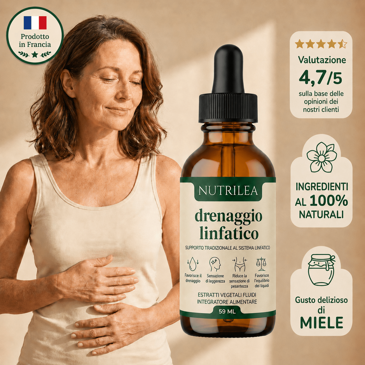 Gocce per il drenaggio linfatico - Nutrilea