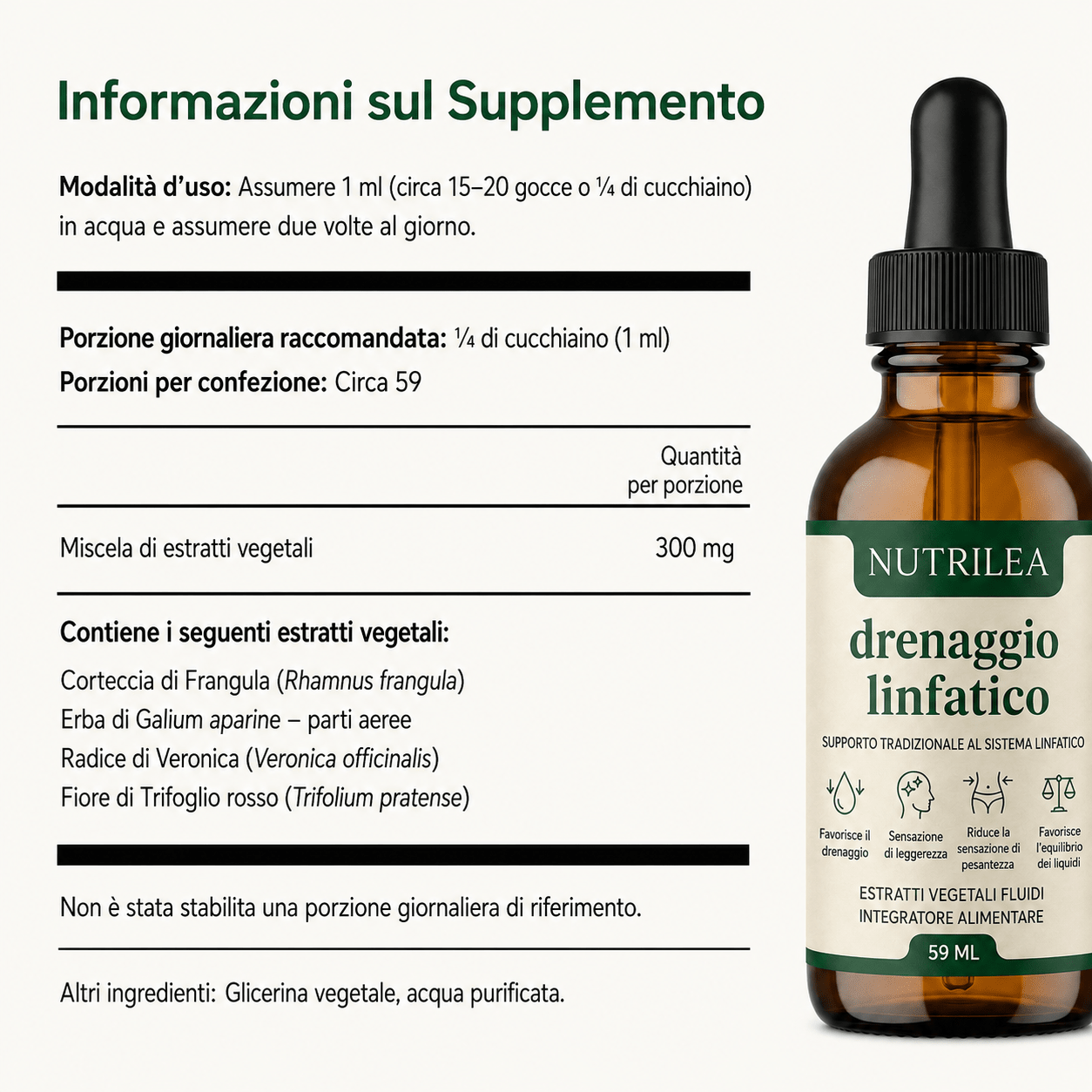 Gocce per il drenaggio linfatico - Nutrilea